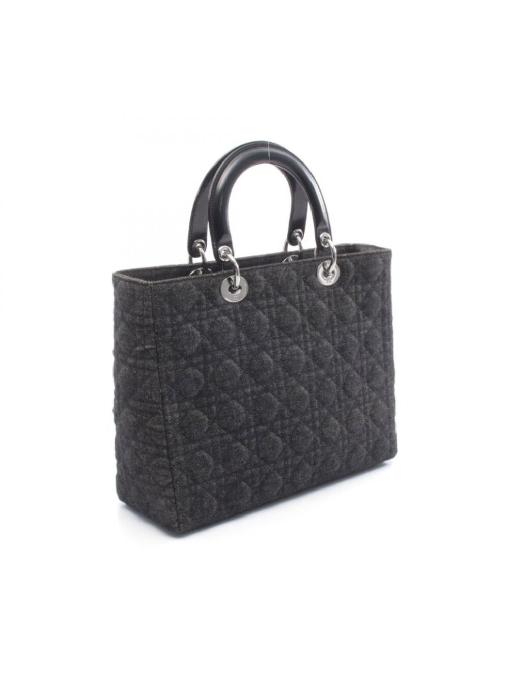 ★SOLD★ Dior Dio Handbag Ladydio Cannage Denim Black 2-Way Tote - Picture 2 of 5
